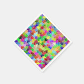 Colorful Jigzaag Puzzle Pattern Servetten (Hoek)