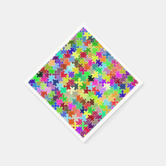 Colorful Jigzaag Puzzle Pattern Servetten (Hoek)
