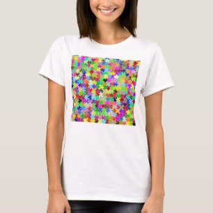 Colorful Jigzaag Puzzle Pattern T-shirt