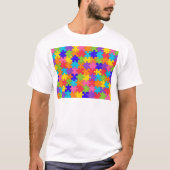 Colorful Jigzaag Puzzle Pattern T-shirt (Voorkant)