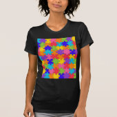 Colorful Jigzaag Puzzle Pattern T-shirt (Voorkant)