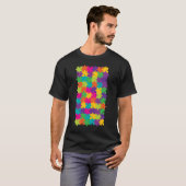 Colorful Jigzaag Puzzle Pattern T-shirt (Voorkant volledig)