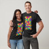 Colorful Jigzaag Puzzle Pattern T-shirt (Unisex)