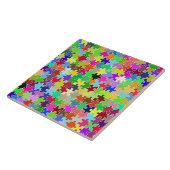 Colorful Jigzaag Puzzle Pattern Tegeltje (Zijkant)