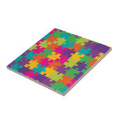 Colorful Jigzaag Puzzle Pattern Tegeltje (Zijkant)
