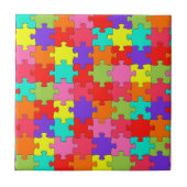 Colorful Jigzaag Puzzle Pattern Tegeltje (Voorkant)