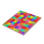 Colorful Jigzaag Puzzle Pattern Tegeltje (Zijkant)