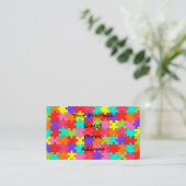 Colorful Jigzaag Puzzle Pattern Visitekaartje (Staand voorkant)