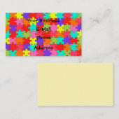 Colorful Jigzaag Puzzle Pattern Visitekaartje (Voorkant / Achterkant)
