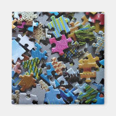 Colorful Jigzaag Puzzle Pieces 2 Magneet (Voorkant)