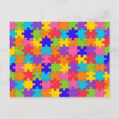Colorful Jigzaag Puzzle Pieks Happy Puzzler Briefkaart (Voorkant)