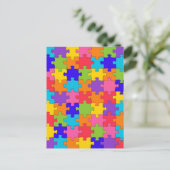 Colorful Jigzaag Puzzle Pieks Happy Puzzler Briefkaart (Staand voorkant)