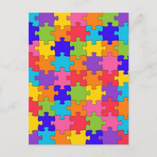 Colorful Jigzaag Puzzle Pieks Happy Puzzler Briefkaart (Voorkant)