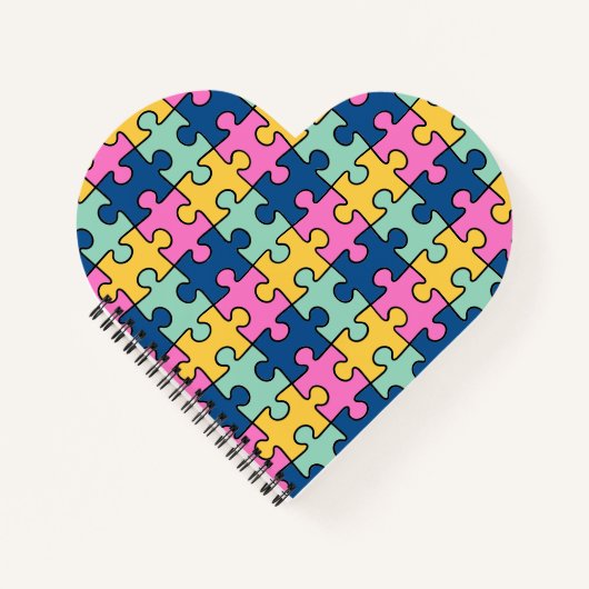 Colorful Jigzaag Puzzle PiElke Notitieboek (Voorkant)