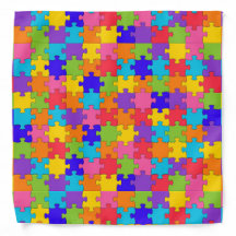 Colorful Jigzaazaag Puzzle Pineersels Bandanna