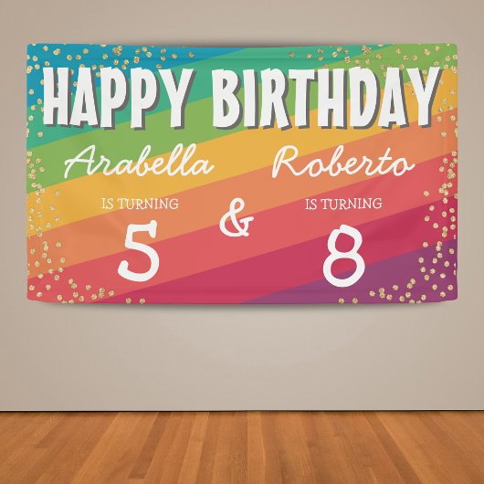 Colorful Joint Twin Birthday Party Spandoek