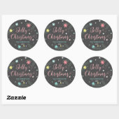 Colorful Jolly Kerstfeestay Gift Ronde Sticker (Vel)