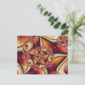 Colorful Joy Abstract Red Oranje Fantasy Fractal Briefkaart (Staand voorkant)
