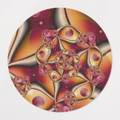 Colorful Joy Abstract Red Oranje Fantasy Fractal Labels (Design 2)