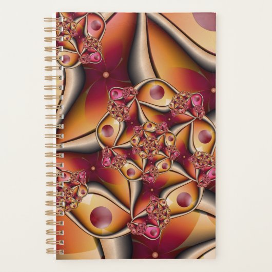 Colorful Joy Abstract Red Oranje Fantasy Fractal Planner (Voorkant)