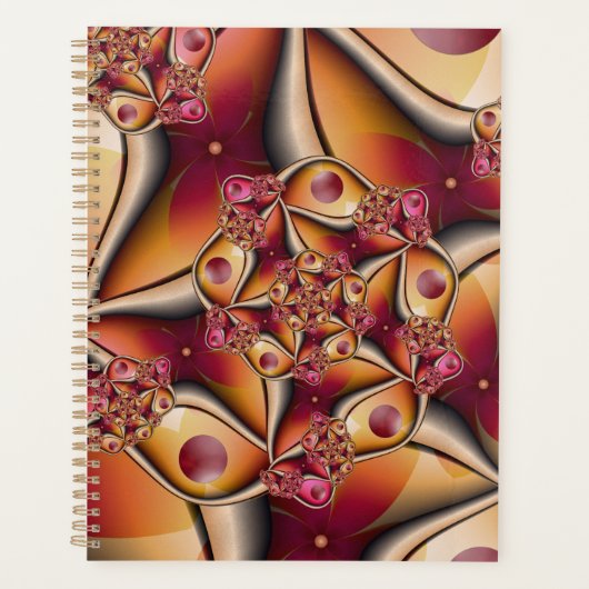 Colorful Joy Abstract Red Oranje Fantasy Fractal Planner (Voorkant)
