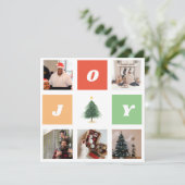Colorful Joy kerstboom Foto Collage Feestdagenkaart (Staand voorkant)