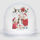 Colorful Joy w/Poinsettias Photo Snow Globe Sneeuwbol (Voorkant)