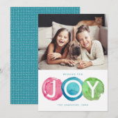 Colorful Joy Waterverf Stippen kerst Feestdagenkaart (Voorkant / Achterkant)