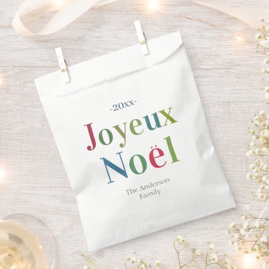 Colorful Joyeux Noel French Kerstmis Bedankzakje (Geknipt)