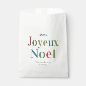 Colorful Joyeux Noel French Kerstmis Bedankzakje (Voorkant)
