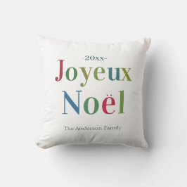Colorful Joyeux Noel French Kerstmis Kussen