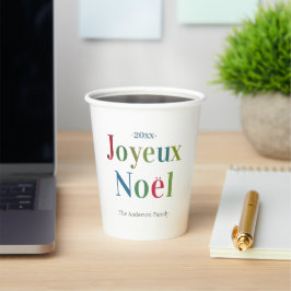 Colorful Joyeux Noel French Kerstmis Papieren Bekers