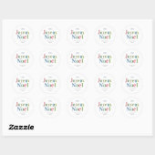 Colorful Joyeux Noel French Kerstmis Ronde Sticker (Vel)