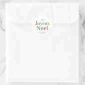 Colorful Joyeux Noel French Kerstmis Ronde Sticker (Tas)