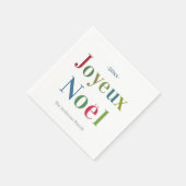Colorful Joyeux Noel French Kerstmis Servet (Hoek)