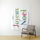 Colorful Joyeux Noel French Kerstmis Wandkleed (In situ)