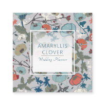 Colorful Joyful Blue Oranje Grey Pattern Flowers