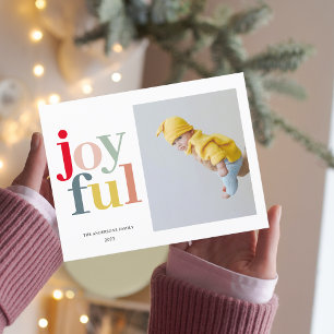 Colorful Joyful en foto Prettige feestdagen Post Briefkaart