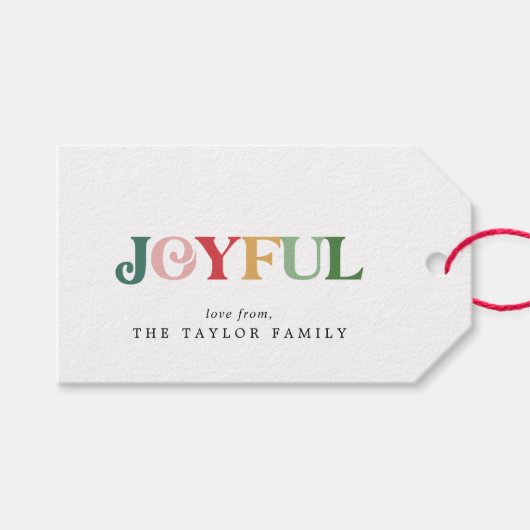 Colorful Joyful Family Holiday Cadeaulabel (Voorkant (Horizontaal))