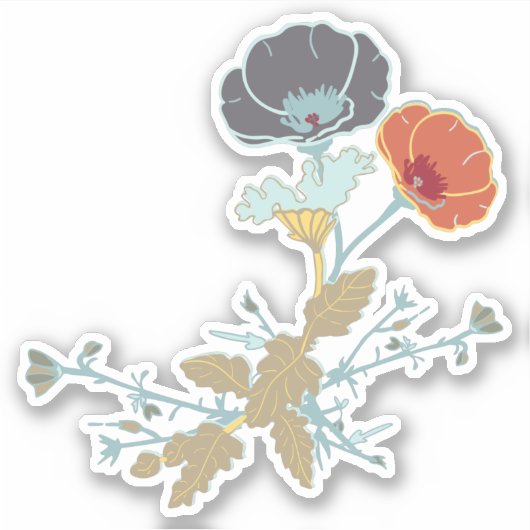 Colorful Joyful Floral Motif Sticker (Voorkant)