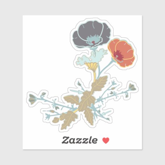 Colorful Joyful Floral Motif Sticker (Vel)