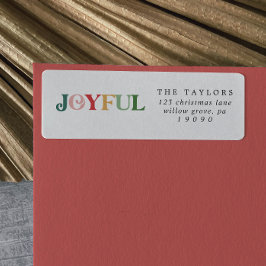 Colorful Joyful-label voor kerstterugzending Etiket