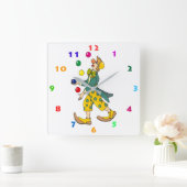 COLORFUL JUGGLING CLOWN VIERKANTE KLOK (Huis)