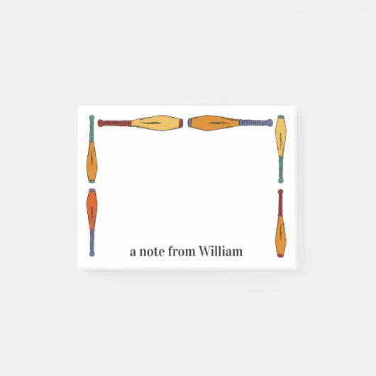 Colorful Juggling Clubs Jugglers, gepersonaliseerd Post-it® Notes (Voorkant)