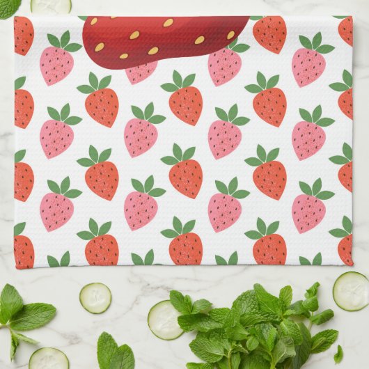 Colorful Juicy Strawberry Theedoek (Gevouwen)