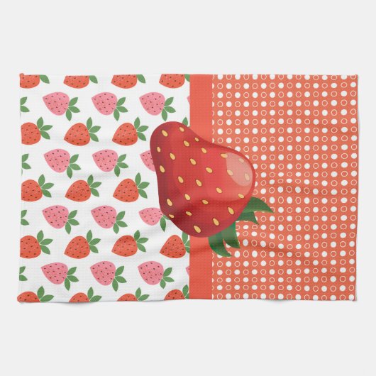 Colorful Juicy Strawberry Theedoek (Horizontaal)