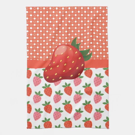 Colorful Juicy Strawberry Theedoek (Verticaal)