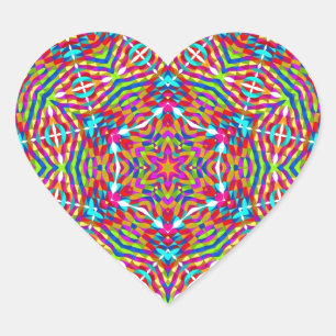 Colorful jumble Mandala Hart Sticker