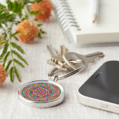 Colorful jumble Mandala Sleutelhanger (Zijkant)