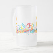 Colorful Jumked Musical Notes Matglas Bierpul (Voorkant links)